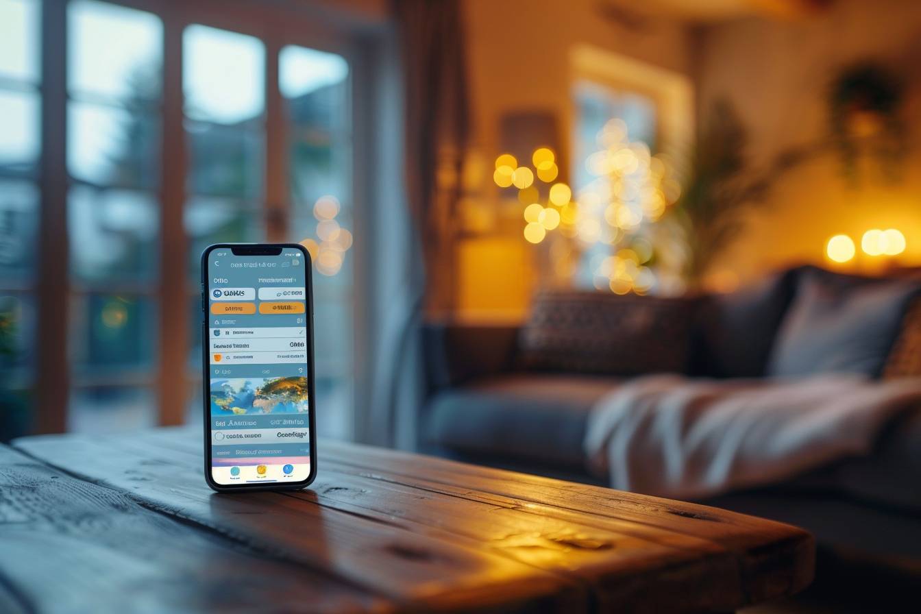 Applications de voyage sur un écran de smartphone Interface d'applications de planification de voyages