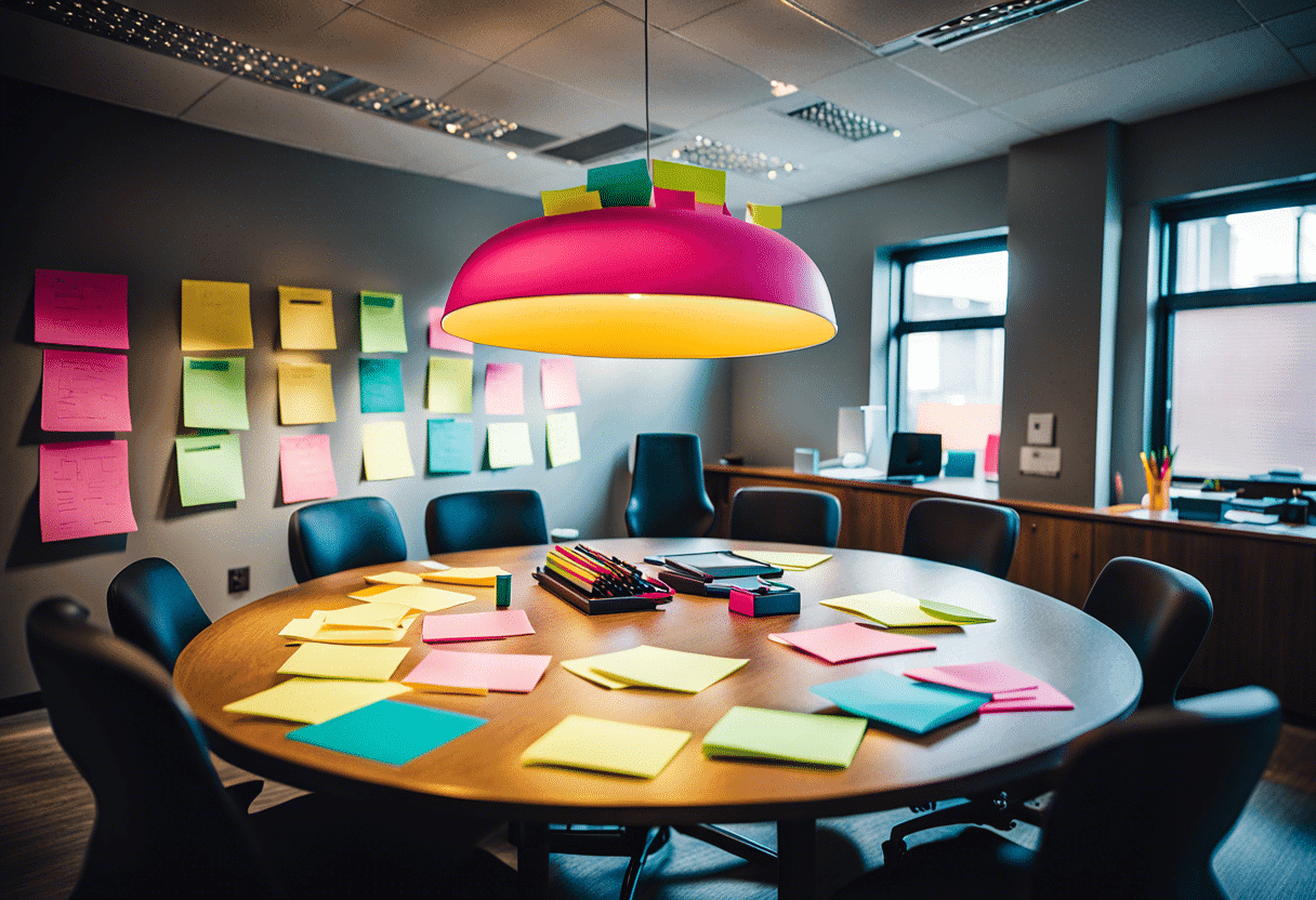 Collaborateurs souriants en réunion d'équipe Équipe en brainstorming collaboratif